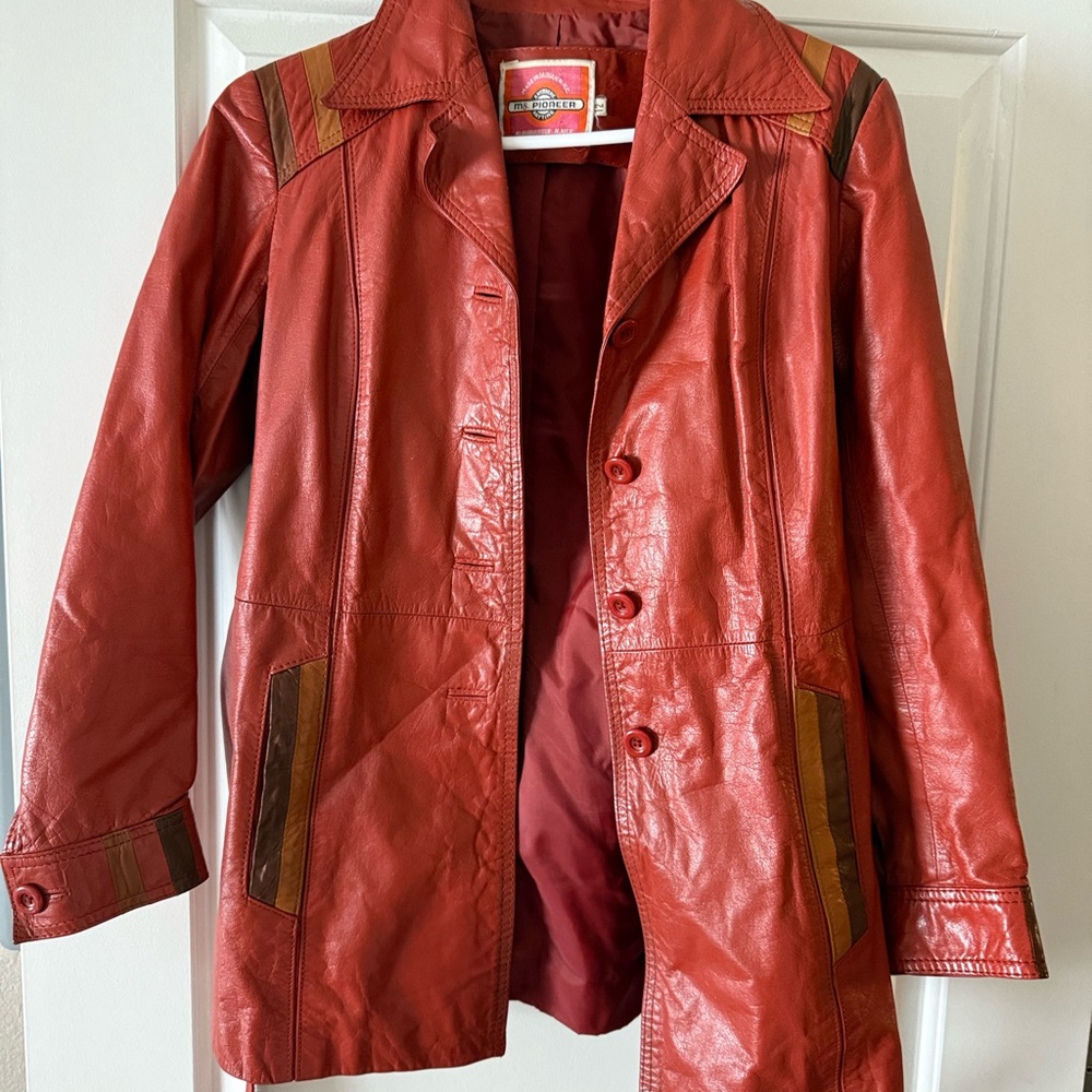 Vintage Red Leather Jacket
